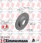 Preview: Zimmermann SPORT 100.1236.52 Bremsscheibe Vorne 230x9mm 5 x 100