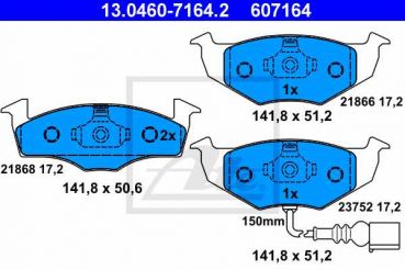 ATE 13.0460-7164.2 brake pads set disc brake front