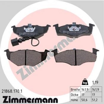 Zimmermann 21868.170.1 Bremsbeläge Bremsbelagsatz Scheibenbremse Vorne