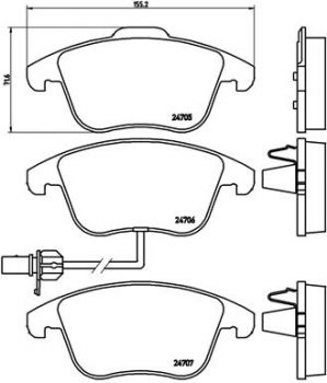 Brembo P 85 113 Bremsbeläge Bremsbelagsatz Scheibenbremse Vorne