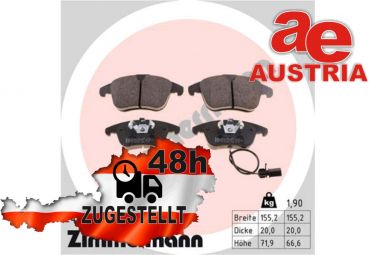 Zimmermann 24623.180.2 Bremsbeläge Bremsbelagsatz Scheibenbremse Vorne