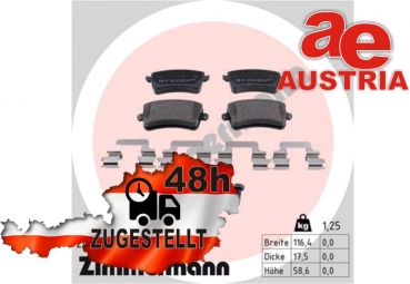 Zimmermann 24606.175.3 Bremsbeläge Bremsbelagsatz Scheibenbremse Hinten