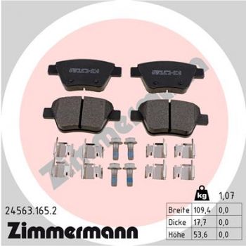 Zimmermann 24563.165.2 Bremsbeläge Bremsbelagsatz Scheibenbremse Hinten