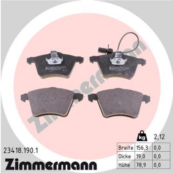 Zimmermann 23418.190.1 Bremsbeläge Bremsbelagsatz Scheibenbremse Vorne