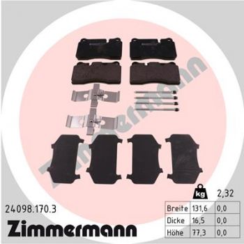 Zimmermann 24098.170.3 Bremsbeläge Bremsbelagsatz Scheibenbremse Vorne