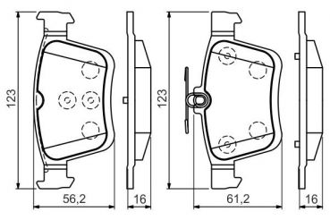 Bosch 0986494659 Bremsbeläge Bremsbelagsatz Scheibenbremse Hinten