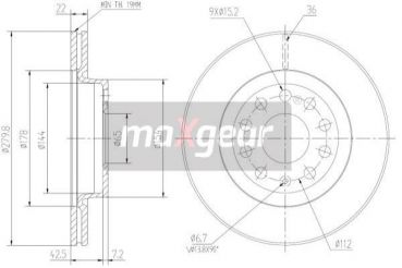 MaxGear 19-0820 brake disc front 280x22mm 5 x 112
