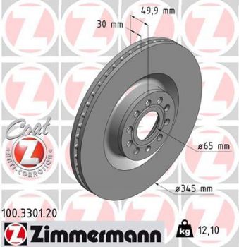 Zimmermann 100.3301.20 Bremsscheibe Vorne 345x30mm 5 x 112