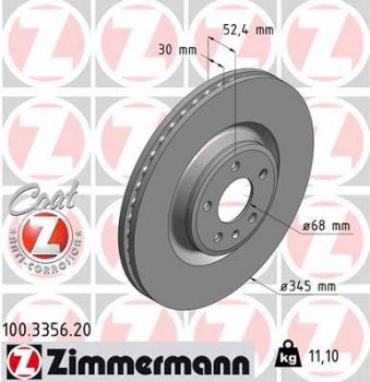 Zimmermann 100.3356.20 Brake disc Front 345x30mm 5 x 112