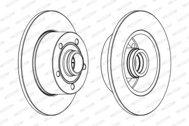 Ferodo DDF830 Bremsscheibe Hinten 245x10mm 5 x 112