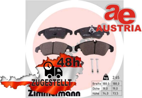 Zimmermann 24743.190.2 Bremsbeläge Bremsbelagsatz Scheibenbremse Vorne