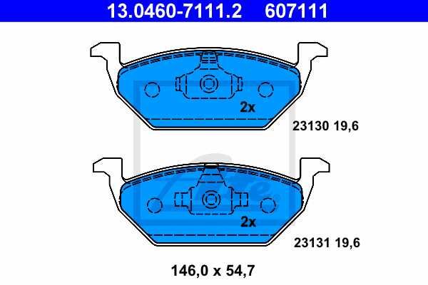 Ate 13.0460-7111.2 brake pads front brake disc set