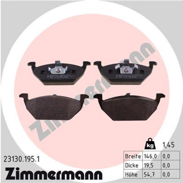 Zimmermann 24738.200.2 Bremsbeläge Bremsbelagsatz Scheibenbremse Vorne