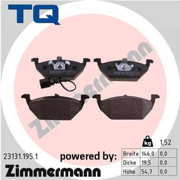 TQ TQ-BP0042 Bremsbeläge Bremsbelagsatz Scheibenbremse Vorne