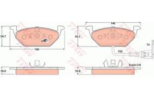 TRW GDB1386 Bremsbeläge Bremsbelagsatz Scheibenbremse Vorne