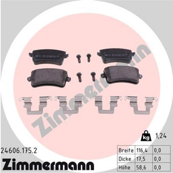 Zimmermann 24606.175.2 brake pads set disc brake rear