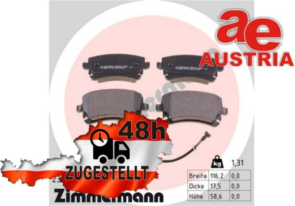 Zimmermann 23326.175.1 Bremsbeläge Bremsbelagsatz Scheibenbremse Hinten