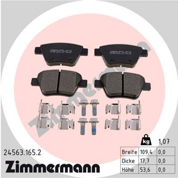 Zimmermann 24563.165.2 Bremsbeläge Bremsbelagsatz Scheibenbremse Hinten