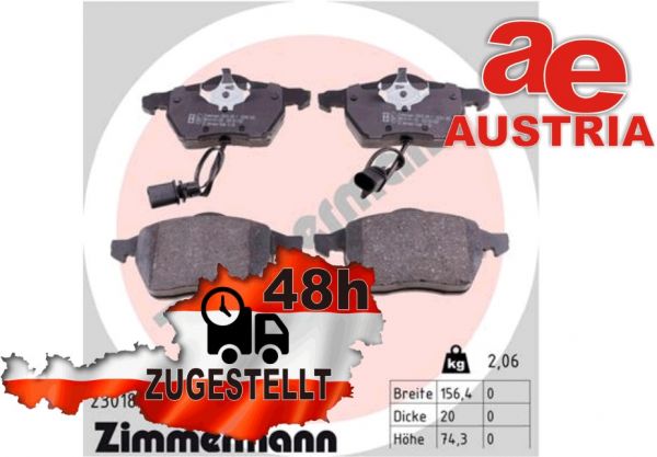 Zimmermann 23018.200.1 Bremsbeläge Bremsbelagsatz Scheibenbremse Vorne