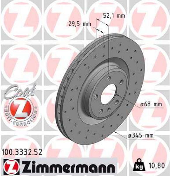 Zimmermann SPORT 100.3332.52 Bremsscheibe Vorne 345x29,5mm 5 x 112