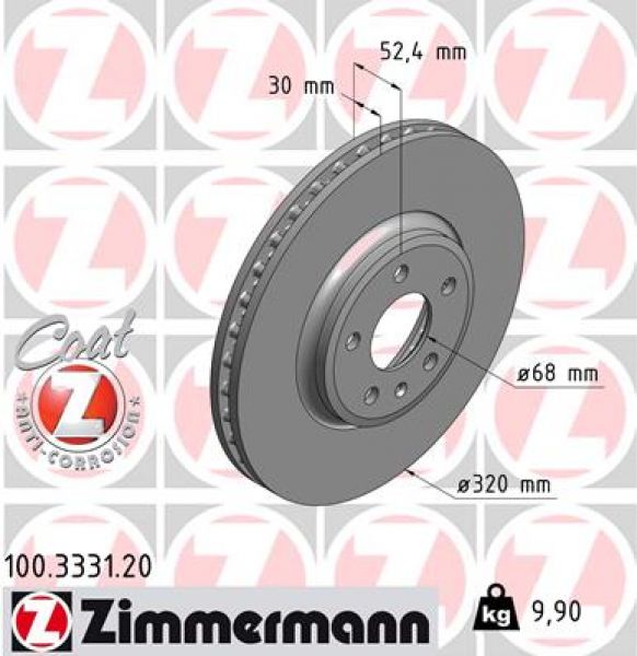 Zimmermann 100.3331.20 Bremsscheibe Vorne 320x30mm 5 x 112