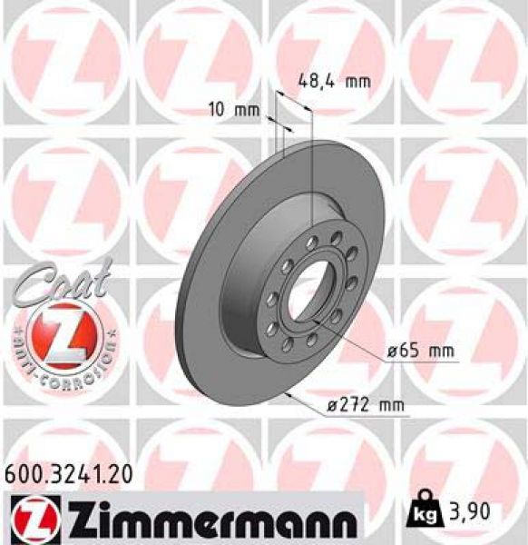 Zimmermann 600.3241.20 rear brake disc 272x9.7mm 5 x 112