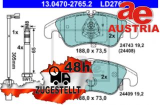 ATE Ceramic 13.0470-2765.2 Bremsbeläge Bremsbelagsatz Scheibenbremse Vorne