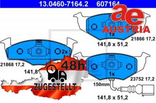 ATE 13.0460-7164.2 Bremsbeläge Bremsbelagsatz Scheibenbremse Vorne