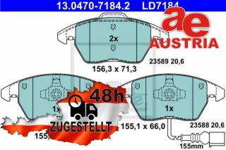ATE Ceramic 13.0470-7184.2 Bremsbeläge Bremsbelagsatz Scheibenbremse Vorne