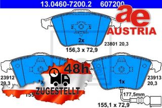 Ate 13.0460-7200.2 Bremsbeläge Bremsbelagsatz Scheibenbremse Vorne
