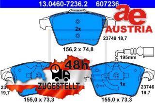 ATE 13.0470-2765.2 Bremsbeläge Bremsbelagsatz Scheibenbremse Vorne