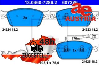 ATE 13.0460-7286.2 Bremsbeläge Bremsbelagsatz Scheibenbremse Vorne