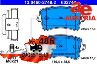 ATE 13.0470-2747.2 Bremsbeläge Bremsbelagsatz Scheibenbremse Hinten