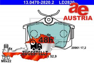 ATE Ceramic 13.0470-2820.2 Bremsbeläge Bremsbelagsatz Scheibenbremse Hinten