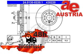 ATE 24.0130-0220.1 Bremsscheibe Vorne 314x30mm 5 x 112