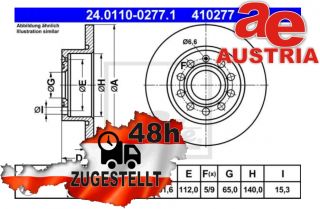 ATE 24.0110-0277.1 Rear brake disc 253x10mm 5 x 112