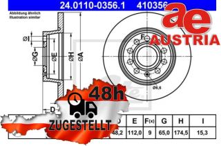ATE 24.0110-0356.1 Bremsscheibe Hinten 272x9,7mm 5 x 112