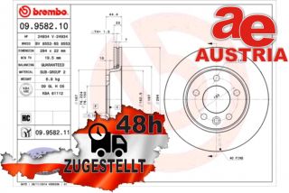 Brembo 09.9582.10 Bremsscheibe Hinten 294x22mm 5 x 120