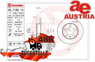Brembo 08.7165.11 Bremsscheibe Vorne 230x9mm 5 x 100