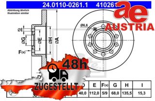 ATE 24.0110-0261.1 Bremsscheibe Hinten 245x10mm 5 x 112
